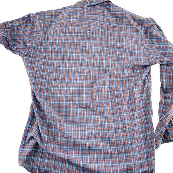 Panhandle Slim Mens Plaid Western Shirt Blue/Red Size Medium - Picture 4 of 5